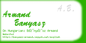 armand banyasz business card